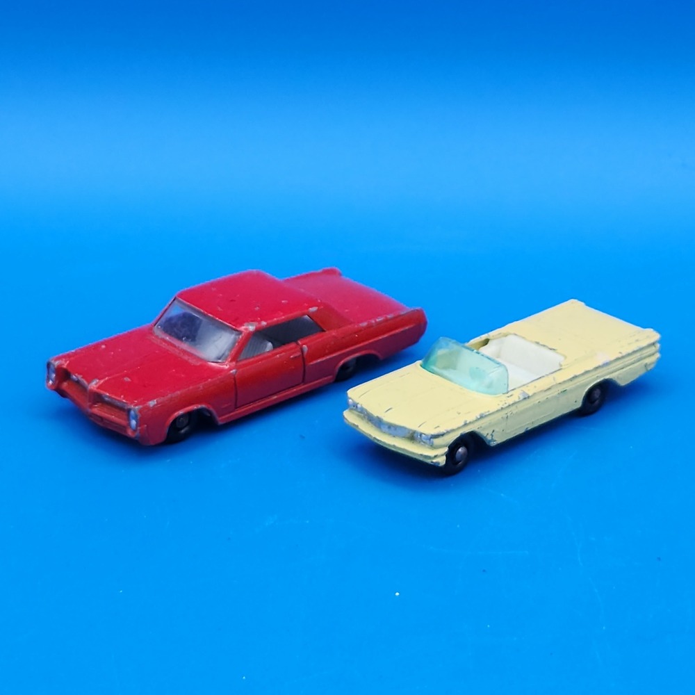 Matchbox Pontiac Red GP Sports Coupe & Pale-Yellow Convertible